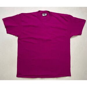 VINTAGE Lee Blank T-shirt Men XL Pink Fuchsia Short Sleeve USA 90s